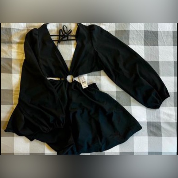 Black LA Hearts Pacsun Romper Long-Sleeve - Picture 1 of 4